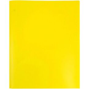 1Pcs 2Pocket Yellow Plastic Pocket Folders with Prongs,Muticolor Heavy Duty Folder Business Card Holder,Poly for School and Office, with Pockets Back to School Supplies Folders Filing Products