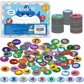 Math Addition and Subtraction Games, 120 Round Cards Math Facts Counting Games Educational Learning Toy for Kindergarten 1st 2nd, Homeschool & Classroom