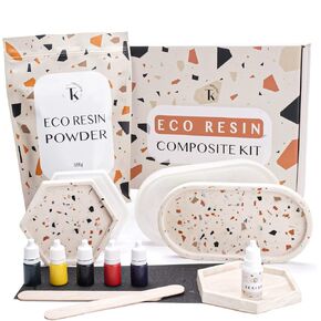 طقم راتنج Tassika Eco للمبتدئين 2 رطل ، مجموعة راتنجات Terrazzo ، مجموعة راتنج كاملة (Jesmonite Alternative)