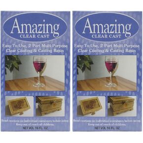 2 Pack - Alumilite Amazing Clear Cast Resin 16 Ounce Boxes (8 Ounce Part A and 8 Ounce Part B Per Box)