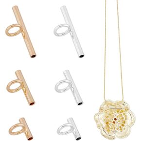 SUPERFINDINGS 12Pcs 3 Sizes Pin to Pendant Converter Brass Brooch Pendant Converters Golden and Silver Brooch Converters for Changing Brooches Pins to Pendant