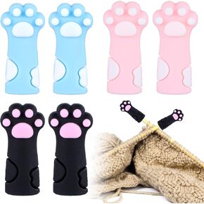 6pcs Stitch Stoppers Knitting Stoppers for Needles Cat Paw Knitting Needles Stoppers Cute Knitting Needle Point Protectors Silicone Knitting Needle Tips Knitting for 11-17 (8mm-12.75mm) Needles