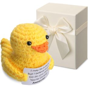 Support Crochet Ducks Gift Funny Emotional Inspiring Cheer Inspirational Crochet Duck Presents Handmade Gift for Mom Women Friend Mothers Birthday Christmas Graduation(Inspirational Duck)