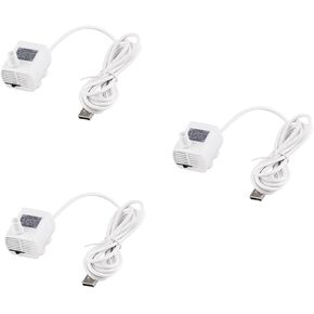 Driew 3W DC 3.5-8V USB Water Pump with Power Cord, 3 Pack Solar Mini Submersible,Brushless,Waterproof (USB Water Pump White)
