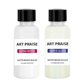 Premium Air Dry Clay Varnish Set, Matte & Gloss Finish, Air Dry Clay Glaze for Pottery and Acrylic Paint, Colourless, High Gloss & Scratch Resistant (30ml Each)