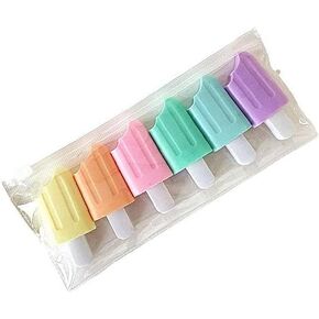 6 Pcs Mini Highlighter Cute Ice Shaped Marker Pen for School Office Supplies Writing Stationery Attractive and Fashion Liquid Highlighters Markers and Highlighters