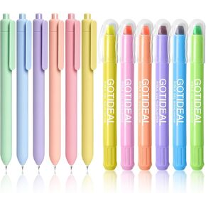 GOTIDEAL Bible Highlighters and Pens, 12 Pack No Bleed Bible Highlighters and Black Ink Gel Pens for Bible Journaling Planner Notes School Office