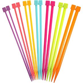14 PCS Knitting Needles, 4 Mm-10 Mm Colorful Single Point Knitting Needle, Plastic Knitting Needles Set for Beginners Making Sweater, Scarf