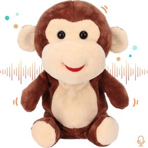 Easfan Talking Monkey Repeat What You Say Electric Nodding Plush Funny Interactive Speaking Toys Buddy Birthday Gifts for Kids Toddlers Brown,7"