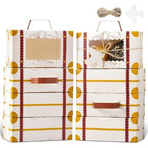 YODYZJ 20-Piece Mini Suitcase Party Favor Boxes, 6.55 x 3.85 x 2.45 inches Cookie Boxes with Window, Handles, Tags and Twine,Small Gift Candy Boxes for Kids Birthday and Wedding (Brown, Small)