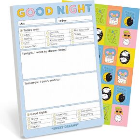 Knock Knock Kids Good Night Playtime Pad: Kids Activity Pad, 40 Sheets Plus Full-Color Sticker Sheet, 6 x 9-Inches