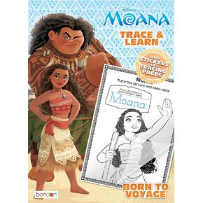 Moana Color & Trace Coloring Book | 48 Coloring Activity Pages | 30+ Stickers & Tracing Sheets | Officially Licensed