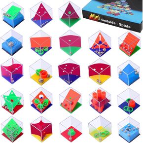 24 PCS Brain Dizerless ، 1.57 بوصة Mini Maze Puzzle مكعبات ، لعبة التوازن في IQ Maze Game ، Mini Fidget Puzzle Box for Party Forme Games Challenge