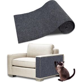 Cat Scratching Mat with Self-Adhesive, 78"x11.8" Cat Scratcher Carpet, Cat Scratch Protectors for Sofa Furniture Wall, Anti Scratch Furniture Protector, Included Nails for Couch(Gray,30200)