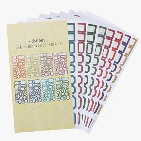 ONLYKXY 8 Sheets Decorative Sticker Set Paper Assorted Frame Scrapbooking Stickers Planner Stickers Tabs for Planners and Journals Hand Account Text DIY Decals Decorative Handling Labels