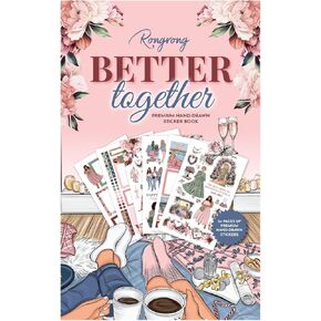 Rongrong Better Together Sticker Book for Planners, Calendars and Journals – Aesthetic Premium Quality Stickers – Scrapbook Accessories – 24 Pages