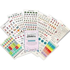Life & Apples Planner Stickers for Productivity, Fitness, Holidays, Student, Mom, Work and Inspiration - 493 Variety Sticker Set for Monthly, Weekly, Daily Planners, Journals and Calendars