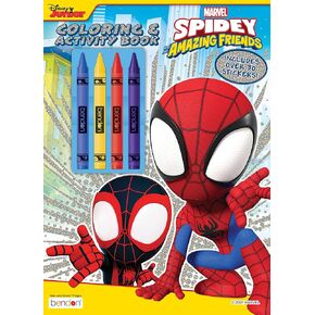 Marvel Spidey and His Amazing Friends 48 Page Coloring Book with 4 Crayons