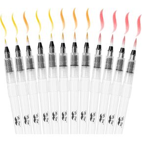 Mr. Pen- Watercolor Brush Pens, 12 Pack, Watercolor Brushes Set, Watercolor Pens for Adults, Water Brush Pen, Water Color Pens, Watercolor Brush Set, Refillable Brush Pen, Water Brushes for Watercolor