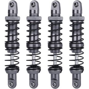 RC Threaded Shock Absorber Oil Adjustable Damper Set with Springs for 1/10 RCTruck Crawler Axial SCX10 I II III Capra TRX4 D90 Wraith HSP Metal Upgrade Part (gray, 80mm)