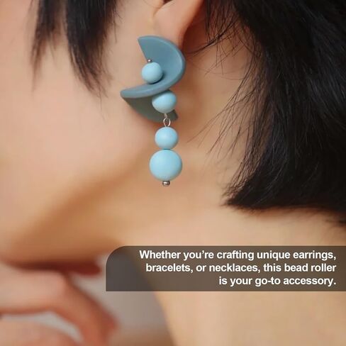 Polymer Clay Bead Roller, Round Bead Crafting Tool, Jewelry Maker for Clay Earrings, Creates Three Sizes of Perfect Beads(Teardrop Shape Bead) in Saudi Arabia