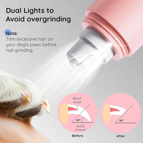 Bonve Pet Nail Grinder for Dogs - Upgraded Dog Nail Trimmers Super Quiet, 2 Speeds, Rechargeable, 2 Grinding Wheels for Small Large Dogs & Cats in Saudi Arabia