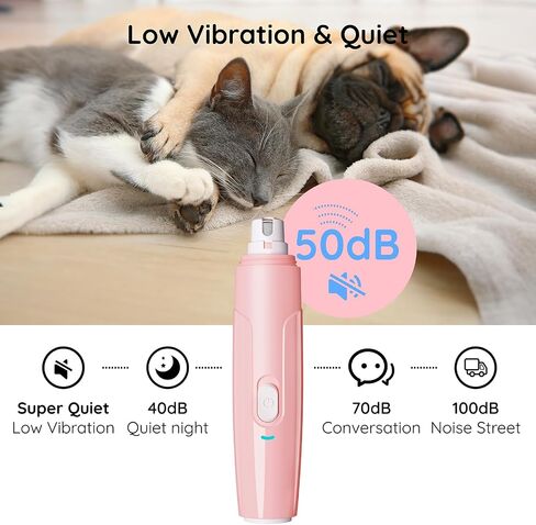 Bonve Pet Nail Grinder for Dogs - Upgraded Dog Nail Trimmers Super Quiet, 2 Speeds, Rechargeable, 2 Grinding Wheels for Small Large Dogs & Cats in Saudi Arabia
