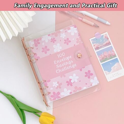 logfaadcoi 100 مغلف الأموال توفير الموثق التحدي مع الأظرف النقدية ، الوردي in Kuwait