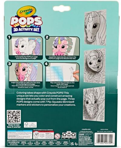 مجموعة فنون كرايولا بوبس 3D Kids Art ، بديل للكتاب الصوفي ، البديل ، هدية للفتيات والفتيان ، الأعمار 5+ in Saudi Arabia