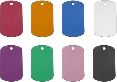 MECCANIXITY Set of 24 Rectangle Aluminum Blank Tags 50 x 30 x 1mm Engraving Stamping Blanks Metal Blanks Label for DIY Jewelry Stamping Tools 8 Color in Saudi Arabia