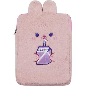 Rarityus 9-11 inch Plush لطيف أرنب كمبيوتر محمول حقيبة ipad حالة واقية من الكمبيوتر اللوحي تغطي الدفترية حقيبة التخزين للنساء الفتيات