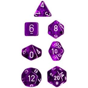 Chessex Polyhedral 7-Die Translucent Dice Set - Purple