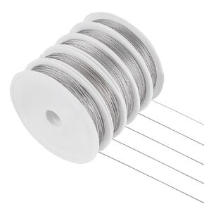 Craftdady 5 Roll Tiger Tail Wire 0.3 mm 0.38 mm 0.45 mm 0.5 mm 0.6 mm Wire Jewelry Beading Wire Craft String Metal Wrap Wire for DIY Necklace Bracelet Jewelry Making