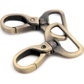 Oval Snap Hooks,10 PCS Heavy Duty Purse Hardware Lobster Clasp Keychain Clip Purse Making Accessories (1",Brushed Brass)