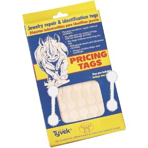1250 Piece Value Pack Jewelry Repair, Price and Identification Tags/Tyvek Self Adhesive Rectangle/Dumbbell/Barbell Jewelry Price Tags (Long - 1 7/8" x 1/2" (47 x 12mm), White)
