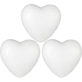 NUOBESTY 3Pcs Foam Heart Balls Foam Heart Crafts Modelling Foam Balls Heart Shape Foam Balls for Sculpture Modeling DIY Arts and Crafts Xmas Painting Ornaments