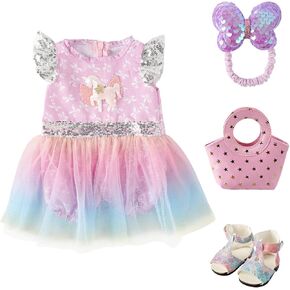BABESIDE 4 Pcs Reborn Baby Doll Clothes and Doll Accessories for 17-22 Inch Baby Doll Girls, Doll Dress with Bag(Dolls not Included)