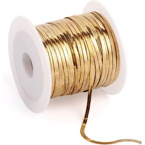 33 Feet Gold Snake Chains Roll, 2mm 18K Gold PVD Plated 304 Stainless Steel Flat Snake Chain Bulk Spool for Jewelry Making DIY Craft