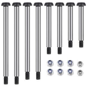 RCHUBAM 1/10 Slash RC Hinge Pin Kit Steel Complete RC Suspension Hinge Pin Kit 8PCS Steel Lock-nut Style Hinge-Pin for 1/10 TRX Slash 2wd RC Crawler Cars Upgrade Parts