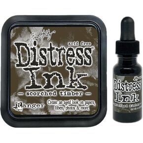 Tim Holtz Distress January 2024 Scorched Timber Standard Ink Pad and Reinker Bundle Ranger, TIM8344 TXR83450