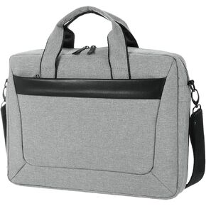uxcell 14.1-15.4 Inch Laptop Briefcase Bag, Water-Resistant Laptop Shoulder Bag, Expandable Business Crossbody Bag, Multi-function Computer Carrying Bag for Travel College, Gray