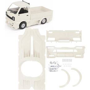 RC Wide Body Large Surrounding Cover Plastic Modification Kits Fit for D12 RC Truck (White)