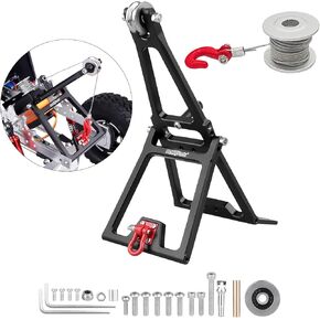 HobbyPark RC Crawler Tow Rig Crane 1/10 Scale Winch Stent Rescue Wrecker Kit Trailer Tow Hook for TRX4 SCX10 II Capra LCG Chassis Frame DIY Parts Updates (Black)