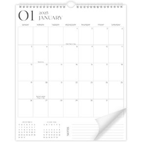 Wall Calendar 2025-2026 Covers January 2025 to June 2026, 14.5’’X11.1’’ Large 18 Months Spiral Vertical At A Glace Hanging Calendar for Home/Office with Big Writing Room Premium Paper