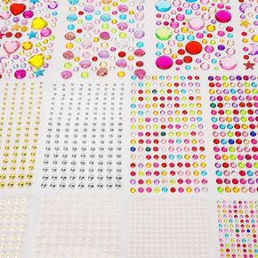 Gem Stickers，2374 Pcs Rhinestone Stickers Self Adhesive, Multiple Shapes and Sizes, Suitable for Make-up, DIY, Stick on Gems for Crafts
