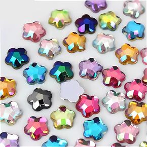 200pcs 8mm المجوهرات المجوهرات الأحجار الكريمة AB color Flatback Rhinestones ، حجارة أكريليك الراين من أجل الصياغة ، الوجه الحجمي للحرف اليدوية ، إكسسوارات الحفلات الهالوين (لون مختلط)
