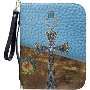 Bible Cover for Women Leather Bible Case with Black Ribbon Personalized Bible Study Supply Carrying Bag Tote