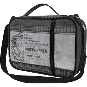 Lion Blble Covers Large Size, Christian Large Bible Cases for Man with Handle and Shoulder Strap, Bible Holder