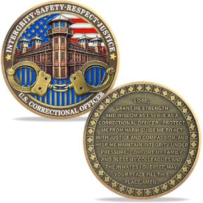 Thin Gray Line Coin - U.S. Correctional Officer Challenge Coins Honor Correctional Officers Gray Prison Police Coin Law Enforcement Coins Appreciation Commemorative Gifts