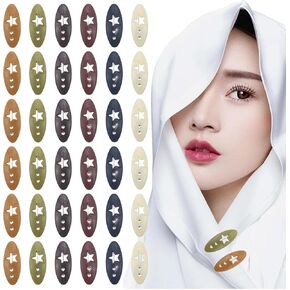 36PCS Hijab Pins, Saree Pins Colorful Scarf Safety Pin Plastic Cover Hijab Pins for Women Muslim Girls